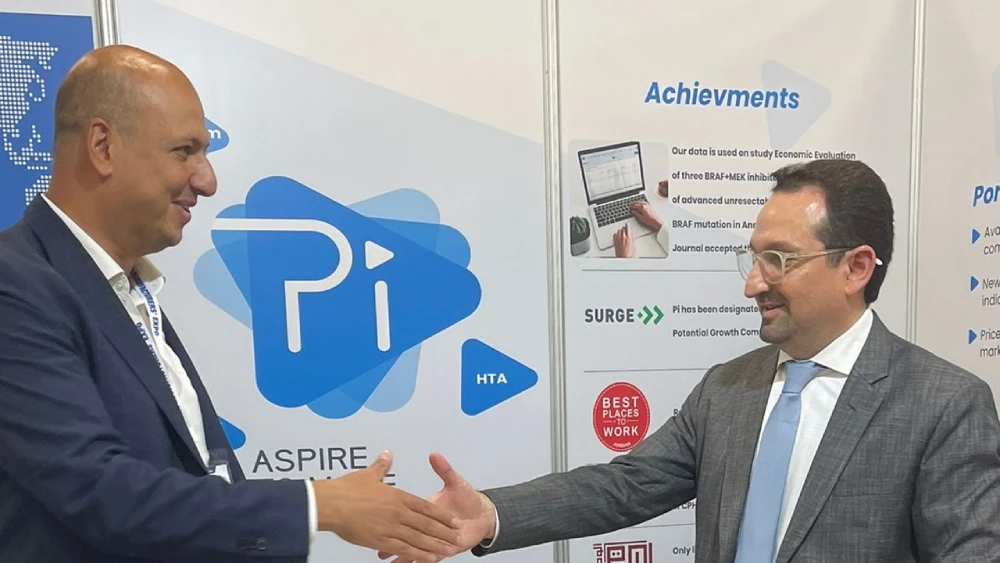 MoU signing between Pharma Intelligence and Alpha Biotech during the Forum. Amman 12th of July 2023 With Dr. Hamza Al Yaqoub, Chief Marketing Officer @ Pi.